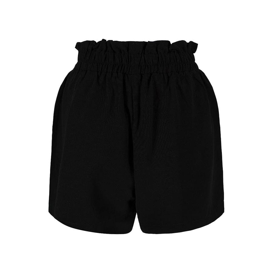 Black Linen Blend Shorts