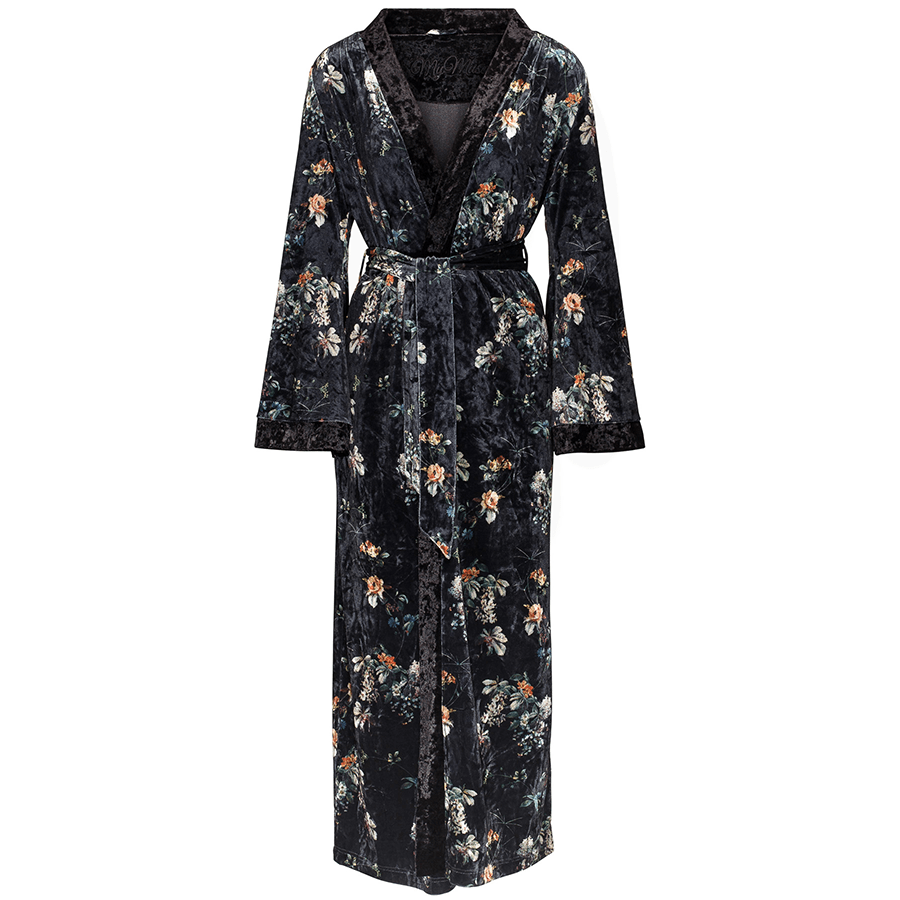 Mila Velvet Print Long Kimono